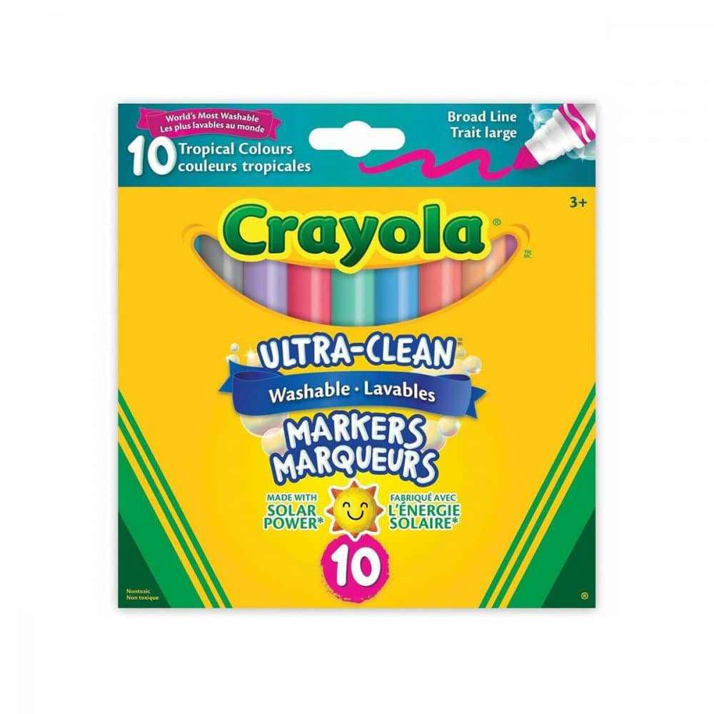 Marqueurs lavables larges Crayola couleurs tropicale (10)