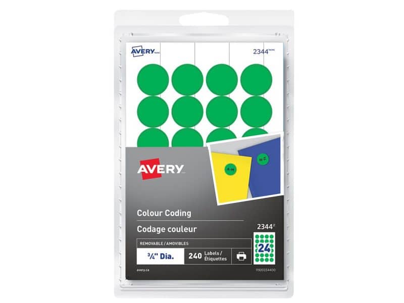 ETIQ.ROND 3/4 VERT