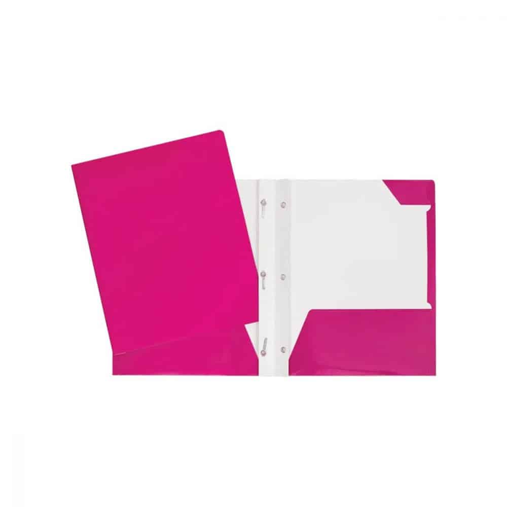 Duo-tang attaches et pochette carton laminé 34200 - rose
