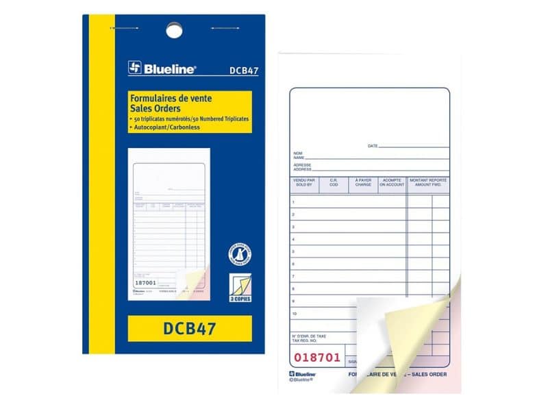 Formulaires de vente Blueline DCB47