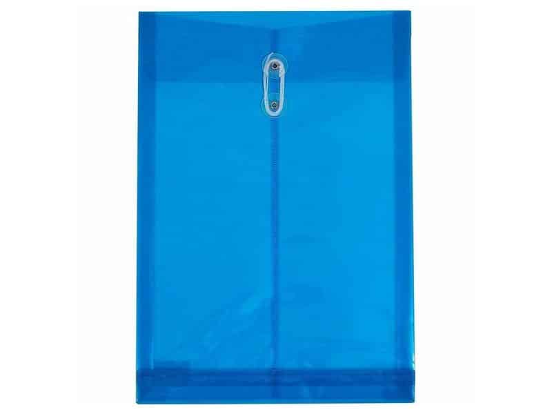 Enveloppe en poly translucide Geo 10 x 14.5 po - bleu