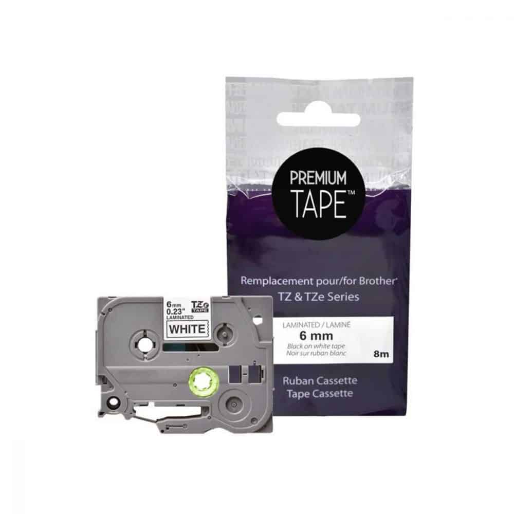 Ruban compatible à Brother TZ-211 6mm noir sur blanc
