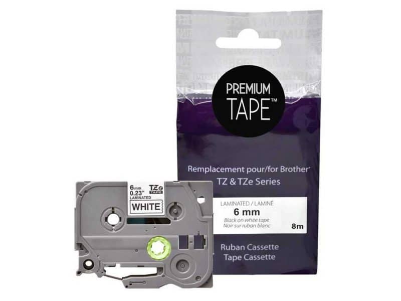 Ruban compatible à Brother TZ-211 6mm noir sur blanc