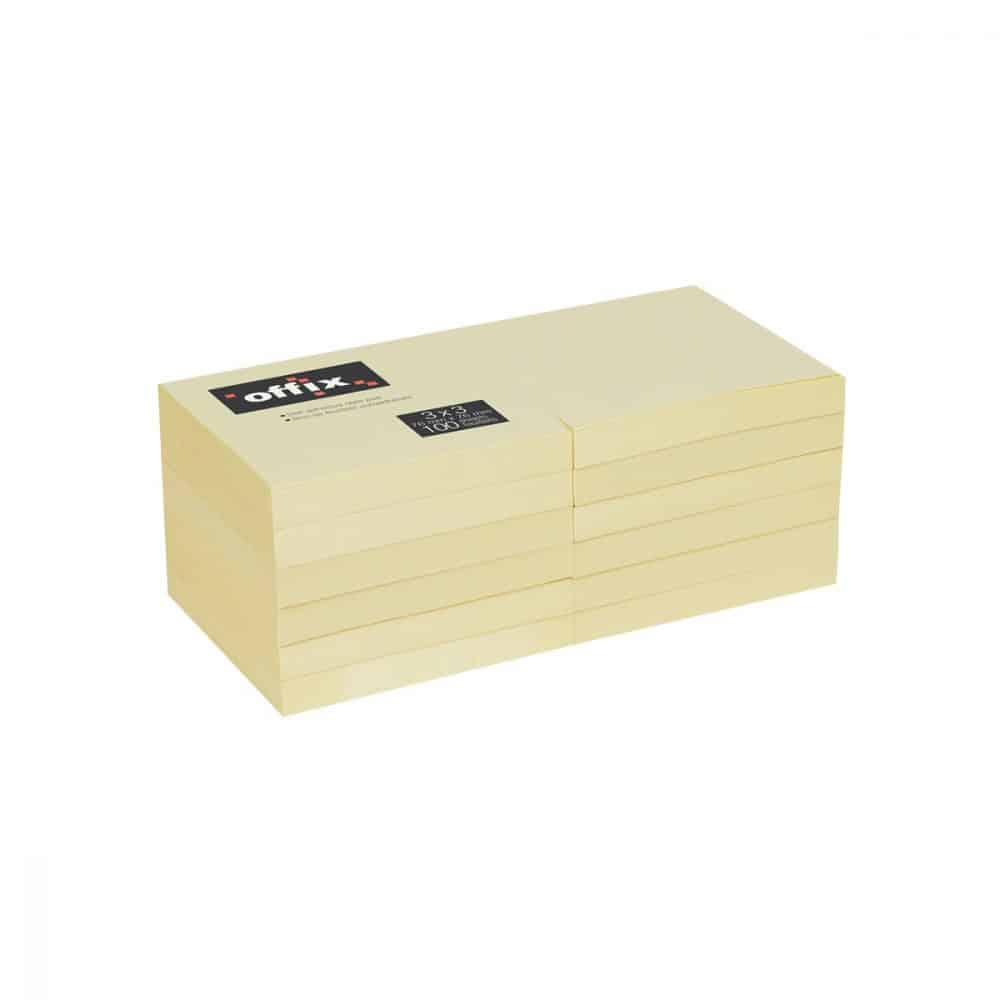 Feuillets autoadhésifs Offix 3 x 3 po.