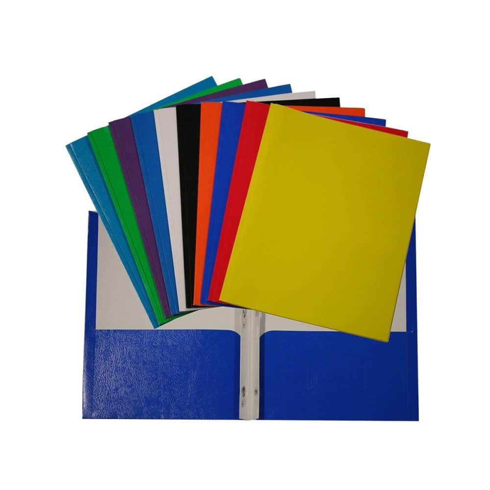 Duo-tang 3 attaches 2 pochettes Hilroy couleurs variées