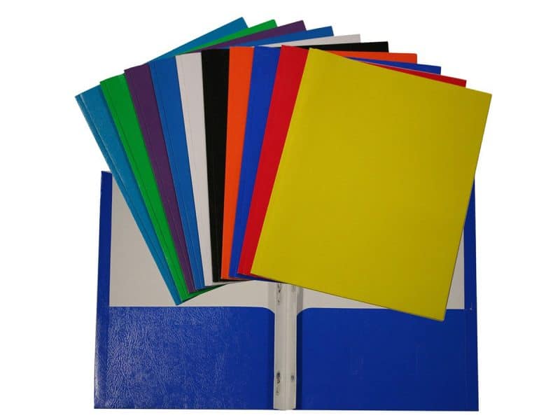 Duo-tang 3 attaches 2 pochettes Hilroy couleurs variées