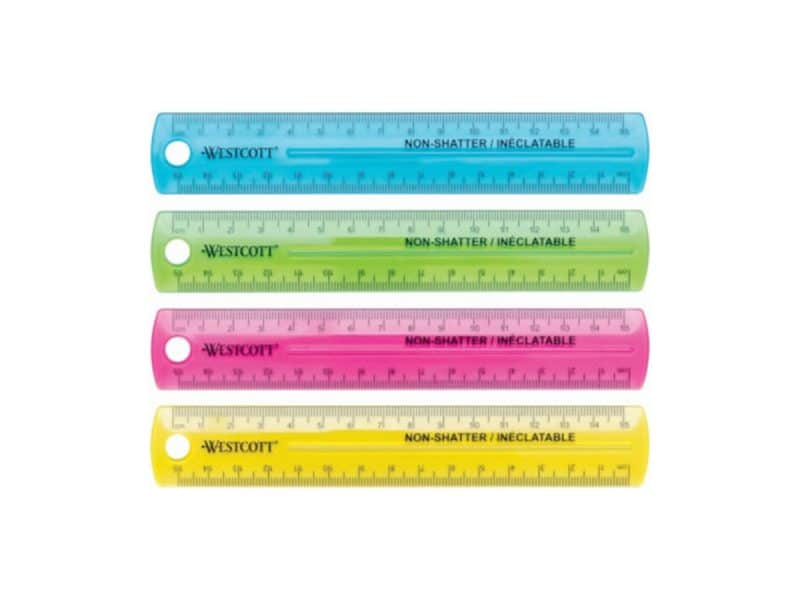 Règle incassable Westcott 15 cm - couleurs agrumes