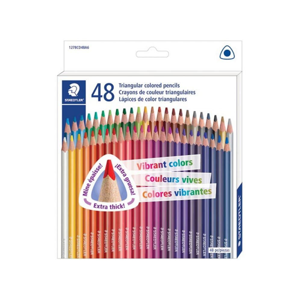 Ensemble de 48 crayons de couleur triangulaires Staedtler