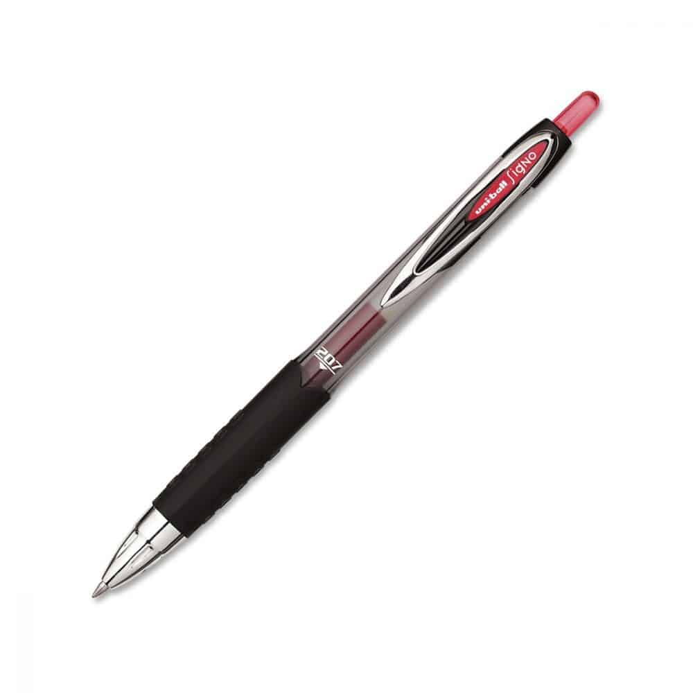 Stylo à bille roulante rétractable 0.7 Signo Uniball rouge