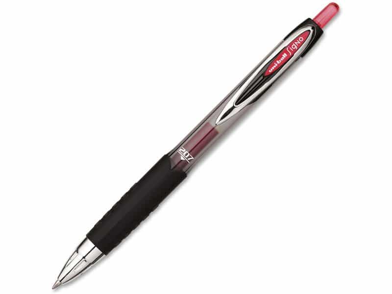 Stylo à bille roulante rétractable 0.7 Signo Uniball rouge