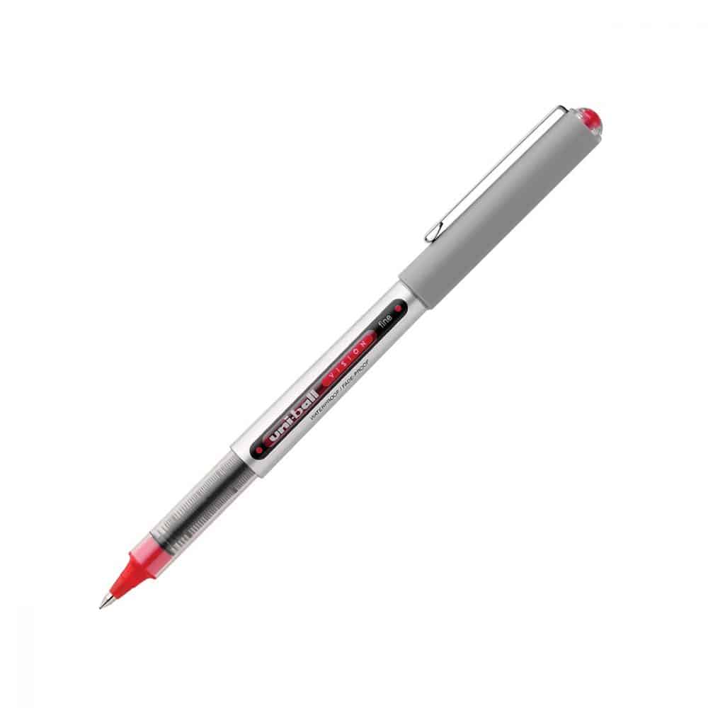 Stylo Uniball Vision pointe fine - rouge