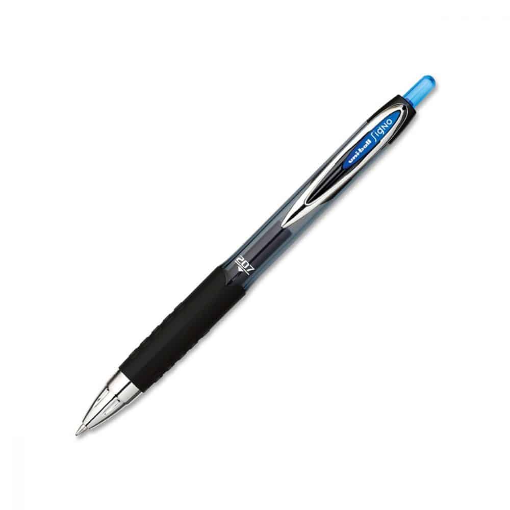 Stylo à bille roulante rétractable 0.7 Signo Uniball bleu