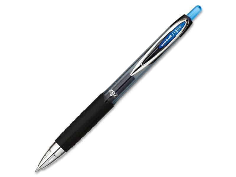 Stylo à bille roulante rétractable 0.7 Signo Uniball bleu