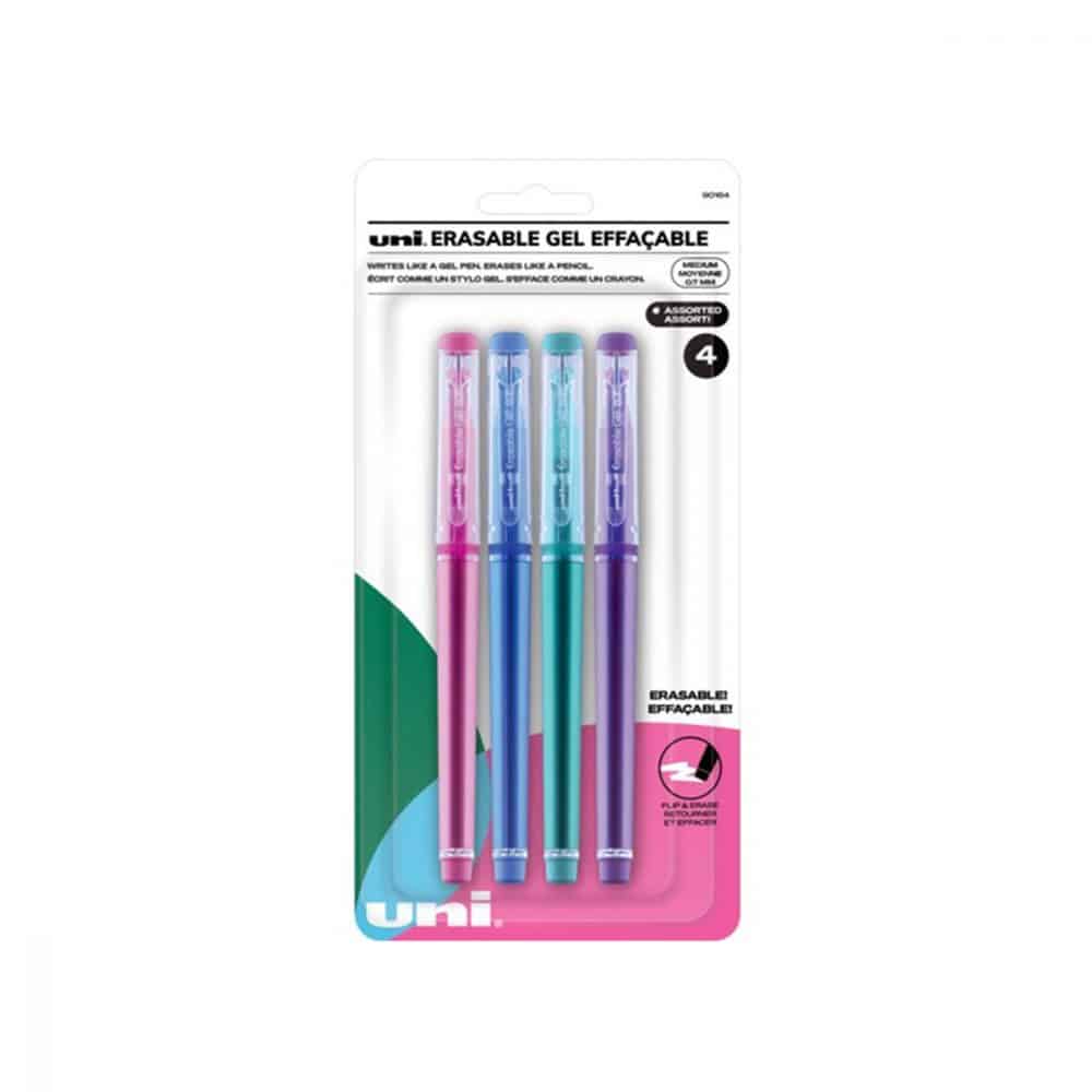 Paquet de 4 stylos effaçables Uniball 0.7