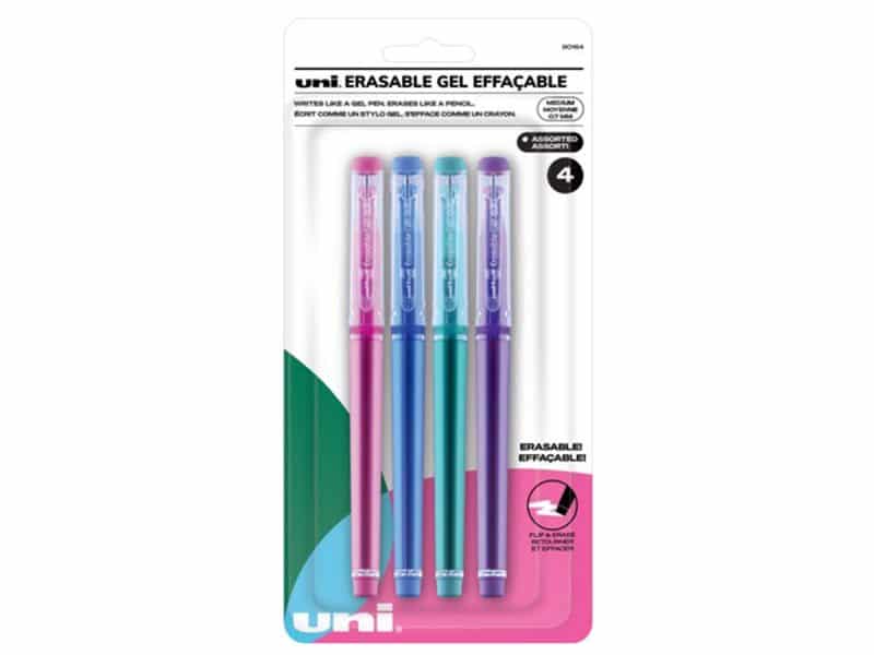 Paquet de 4 stylos effaçables Uniball 0.7