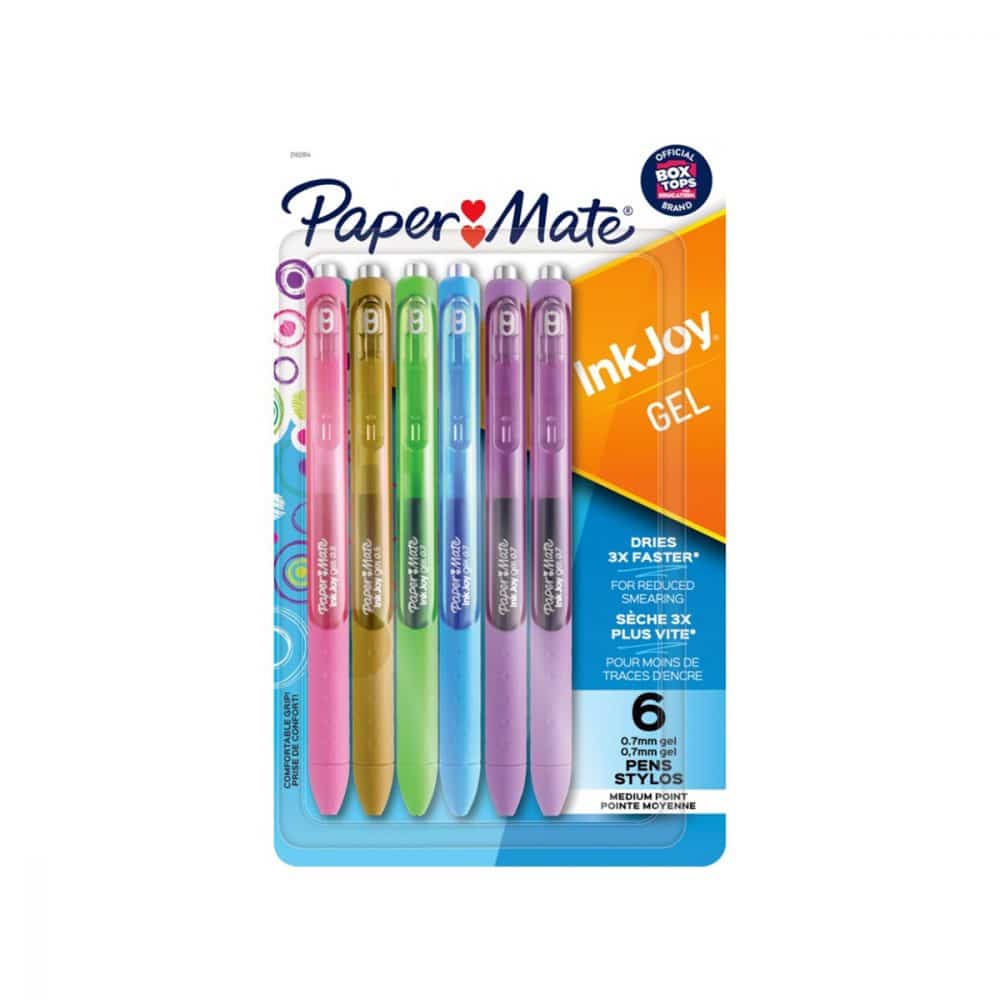 Paquet de 6 stylos gel Paper Mate InkJoy pastels 0.7mm