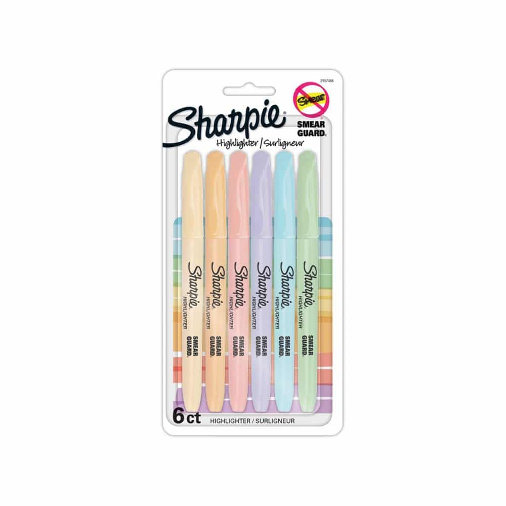 Surligneur Sharpie pocket pastel (paquet de 6)