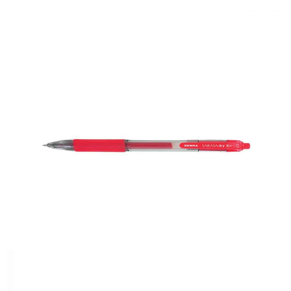 Stylo à bille roulante rétractable Sarasa 0.7 - rouge