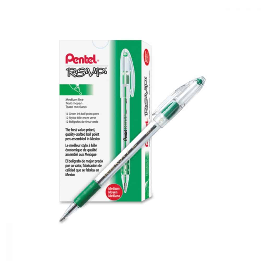 Stylo Pentel RSVP pointe moyenne - vert