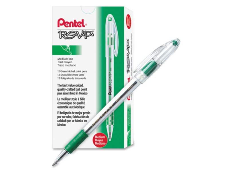 Stylo Pentel RSVP pointe moyenne - vert