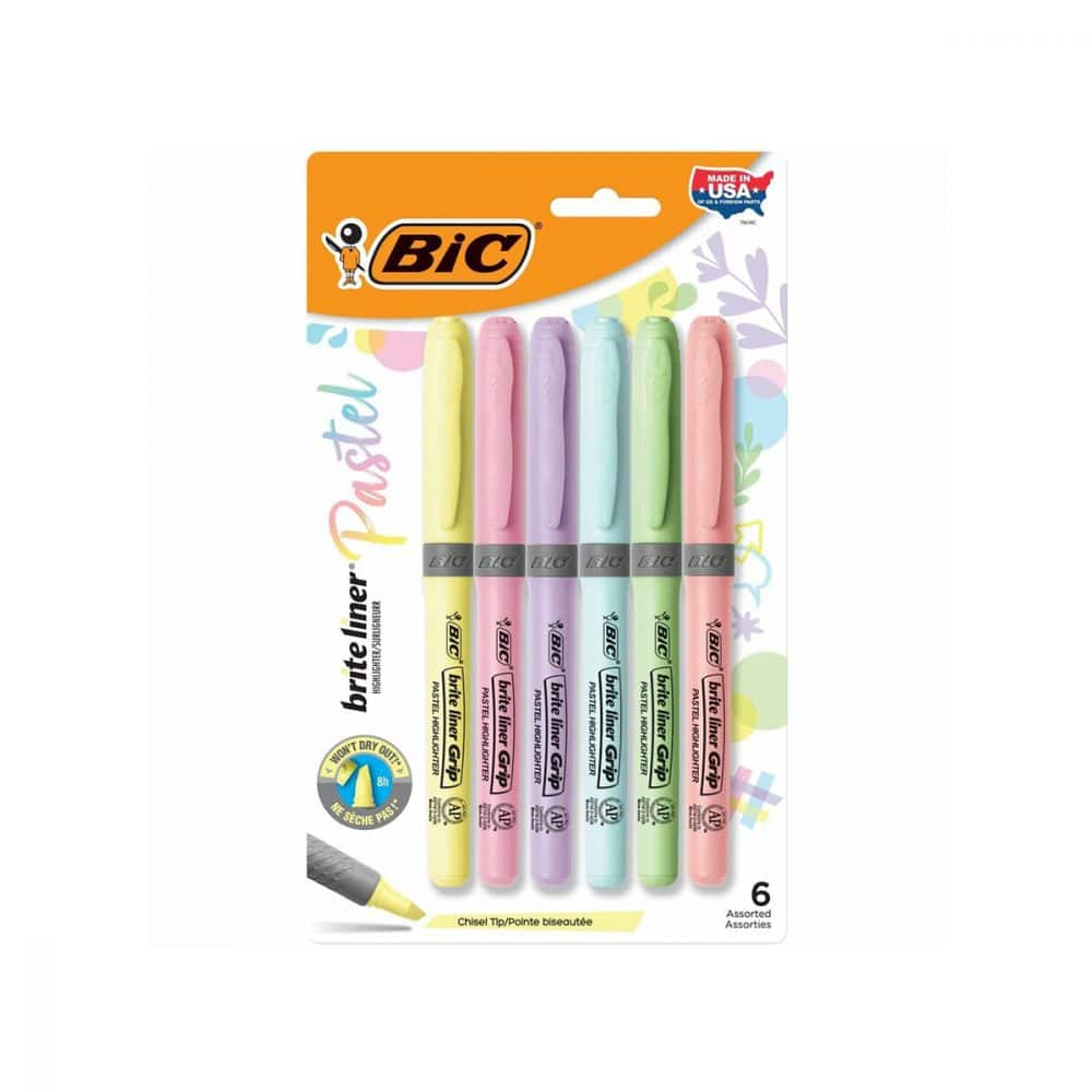 Paquet de 6 surligneurs pastels Bic