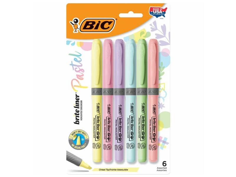 Paquet de 6 surligneurs pastels Bic
