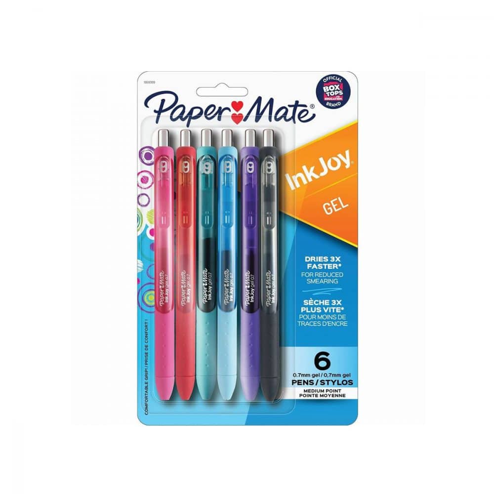 Paquet de 6 stylos à bille rétractables PaperMate InkJoy®