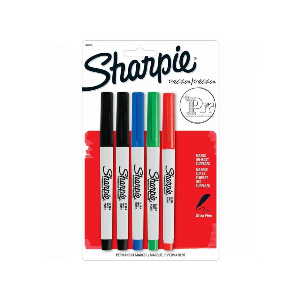 Paquet de 5 marqueurs permanents Sharpie pointe ultra fine