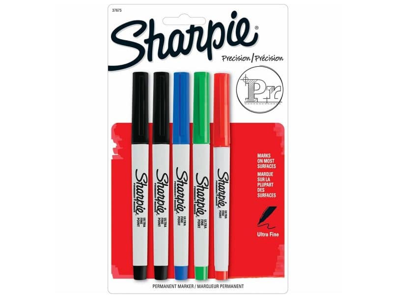 Paquet de 5 marqueurs permanents Sharpie pointe ultra fine