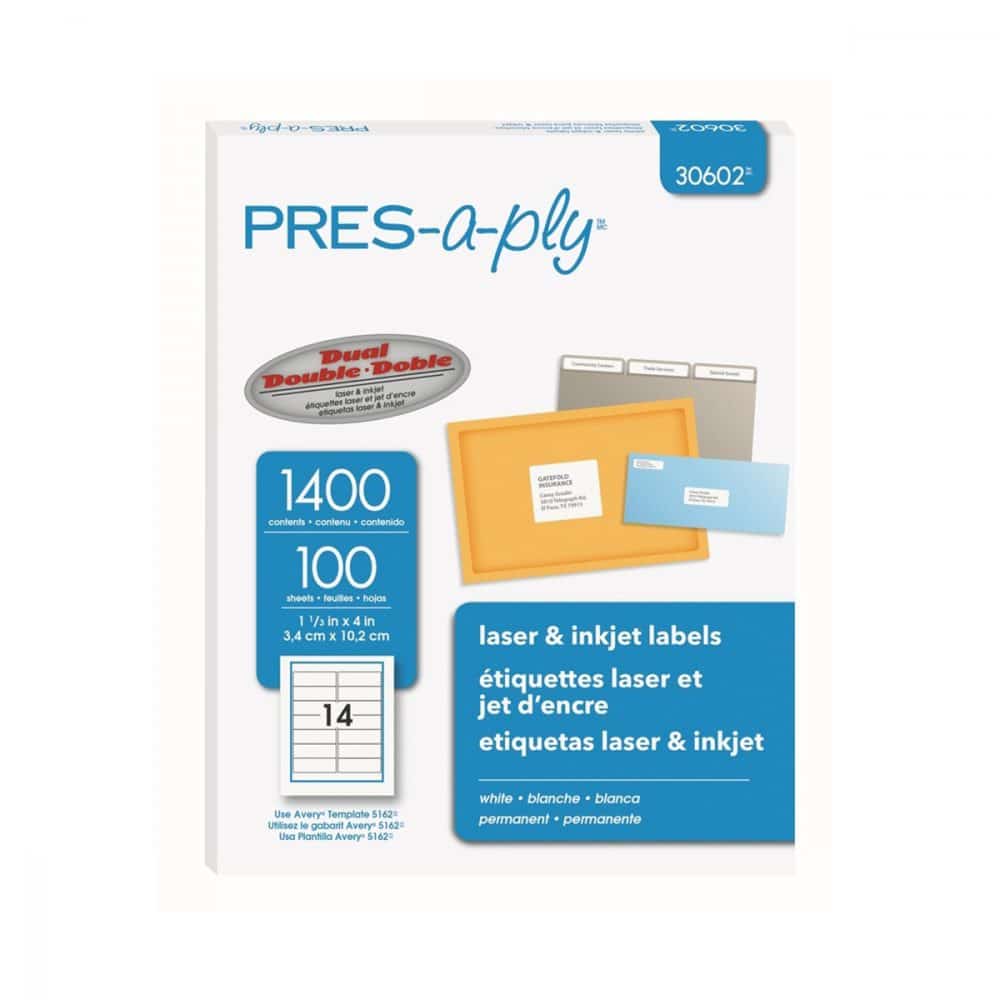 1400 étiquettes pour imprimante 4 x 1-1/3" - PRES-a-ply