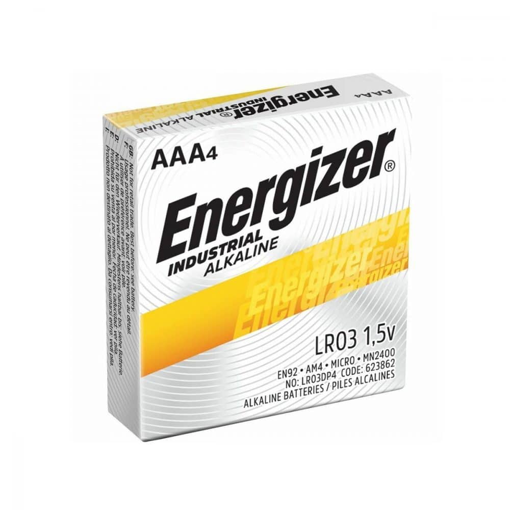 Paquet de 4 batteries AAA Energizer industrielles