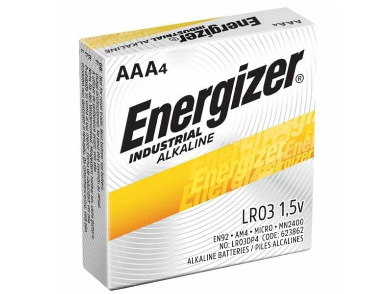 Paquet de 4 batteries AAA Energizer industrielles