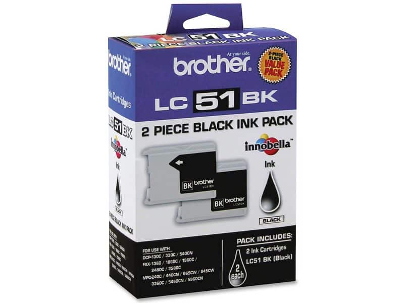 Paquet de 2 cartouches jet d'encre Brother LC51 noir