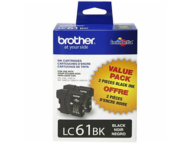 Paquet de 2 cartouches jet d'encre Brother LC61 noir