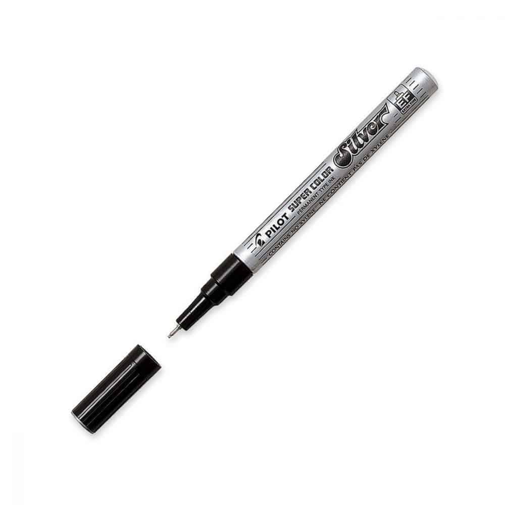 Marqueur permanent Super Color Pilot extra-fin argent