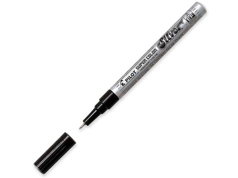 Marqueur permanent Super Color Pilot extra-fin argent