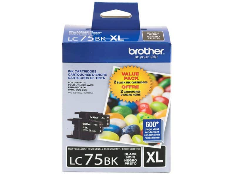 Duo de cartouches jet d'encre Brother 75 XL - noir