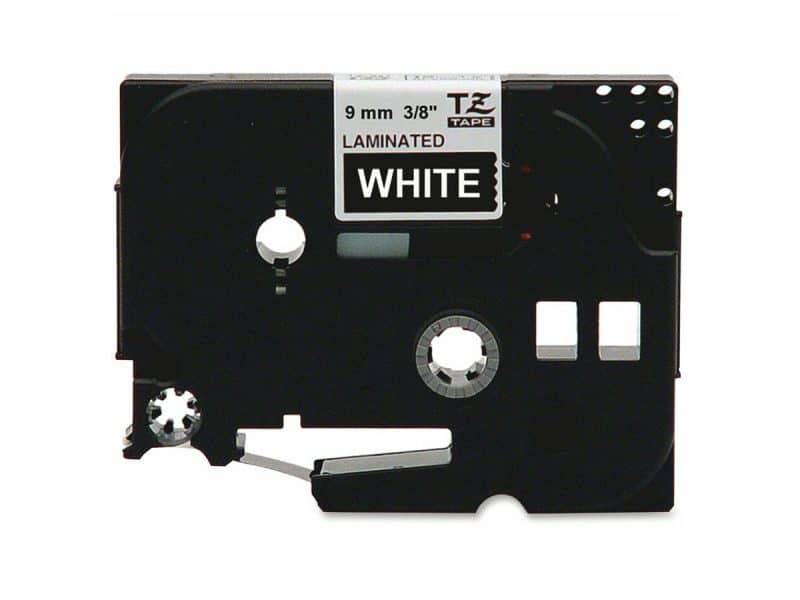 Ruban d'impression P-Touch TZe-325 9mm blanc sur noir