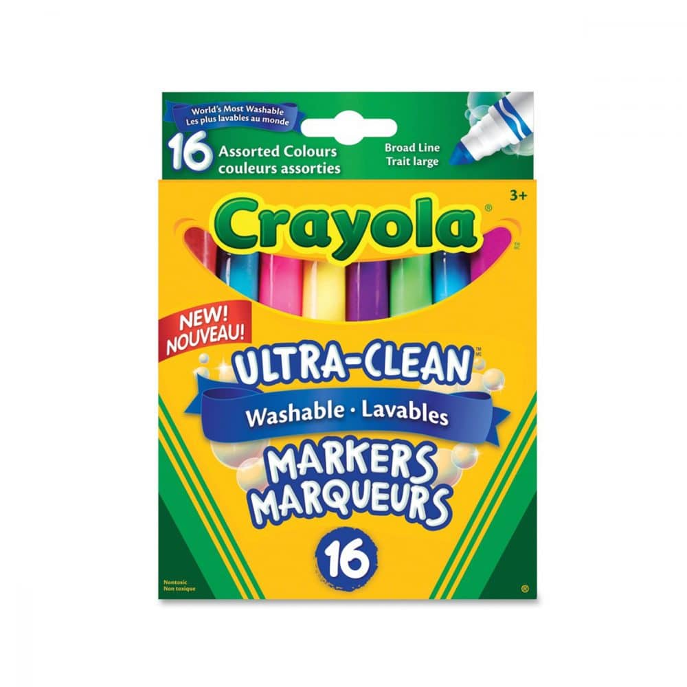 Marqueurs Crayola lavable pointe large (boîte de 16)