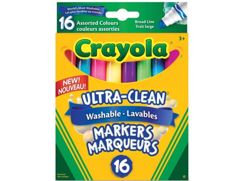 Marqueurs Crayola lavable pointe large (boîte de 16)