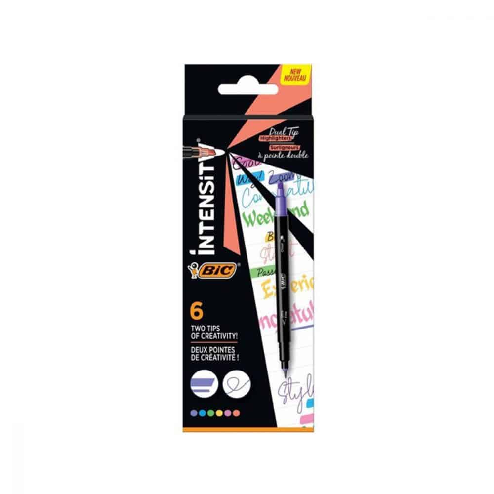 Paquet de 6 surligneurs Bic Intensity double pointes