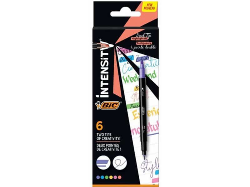 Paquet de 6 surligneurs Bic Intensity double pointes