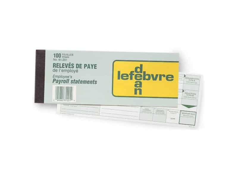 Relevé de paye Dean/Lefebvre