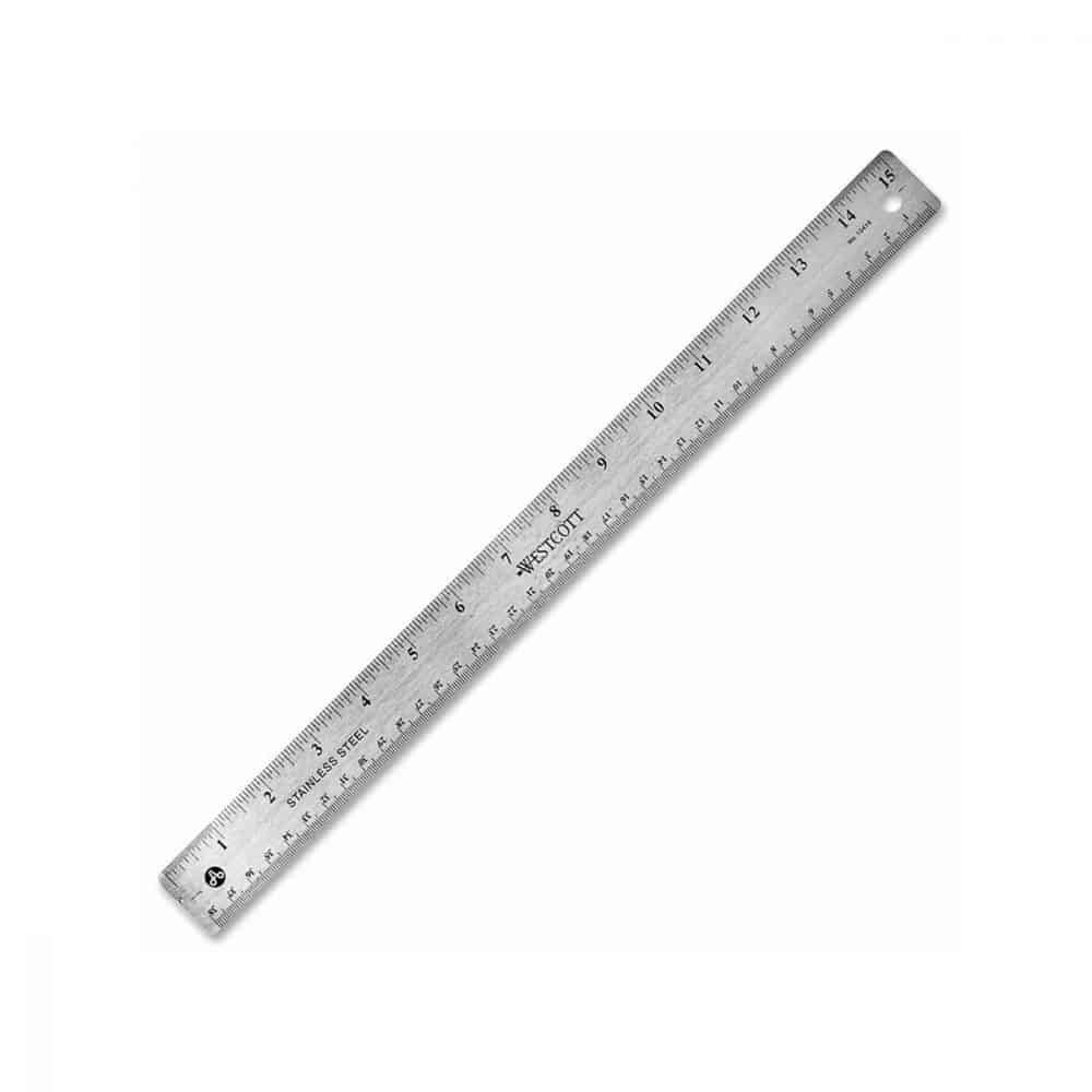 Règle en métal avec dos en liège 15po/38cm