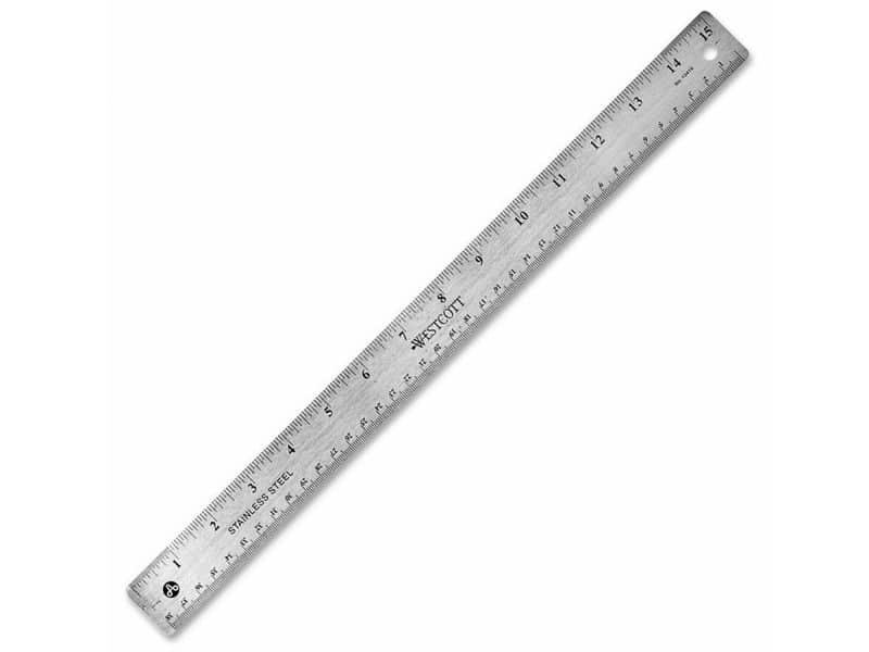 Règle en métal avec dos en liège 15po/38cm