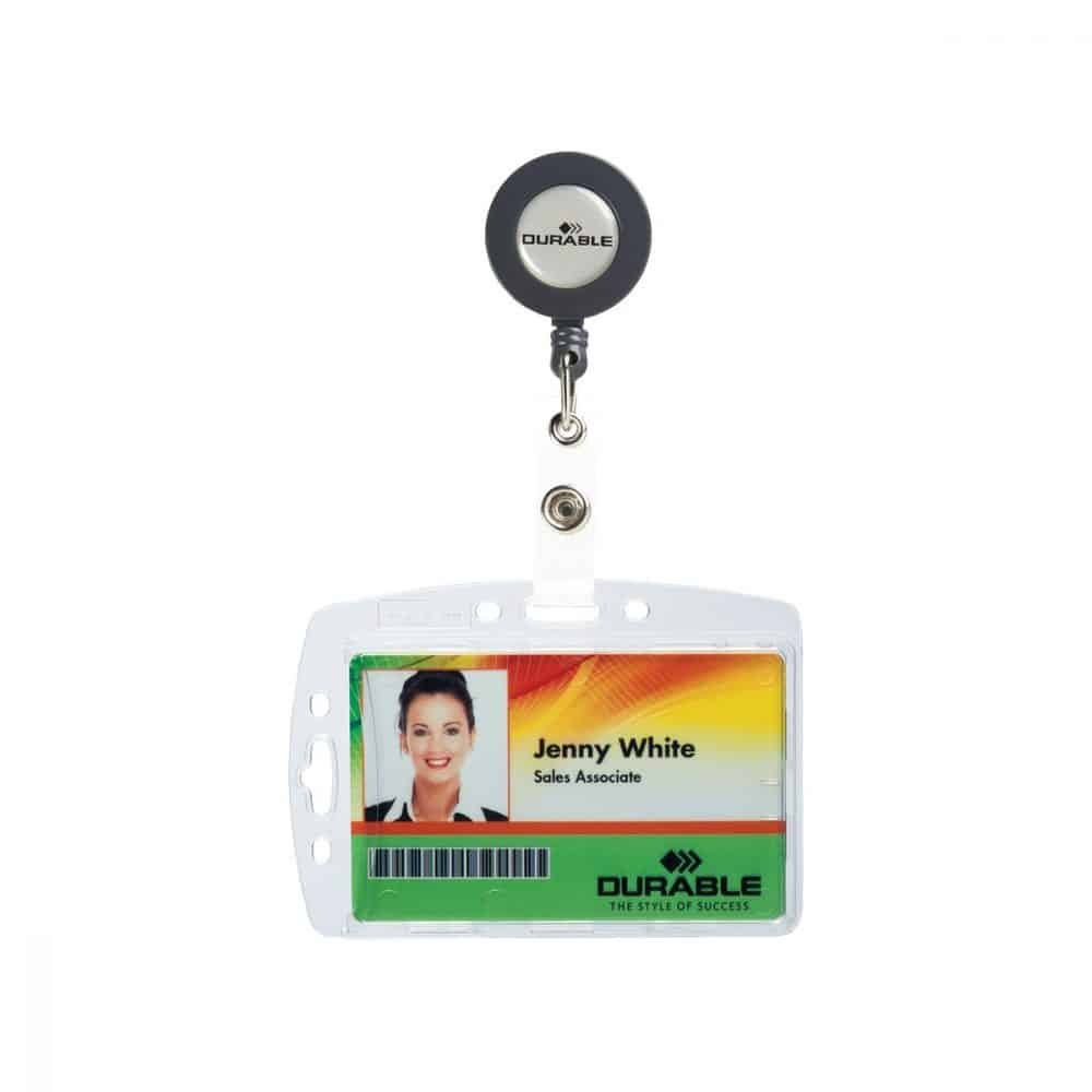 Porte-carte d'identité avec cordon rétractable