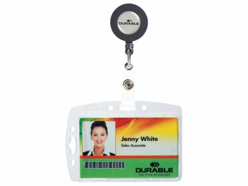 Porte-carte d'identité avec cordon rétractable