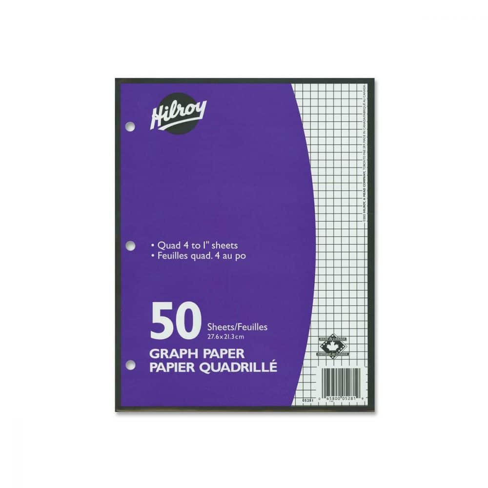 Paquet de 50 Feuilles mobiles quadrillées Hilroy 4 carré/po