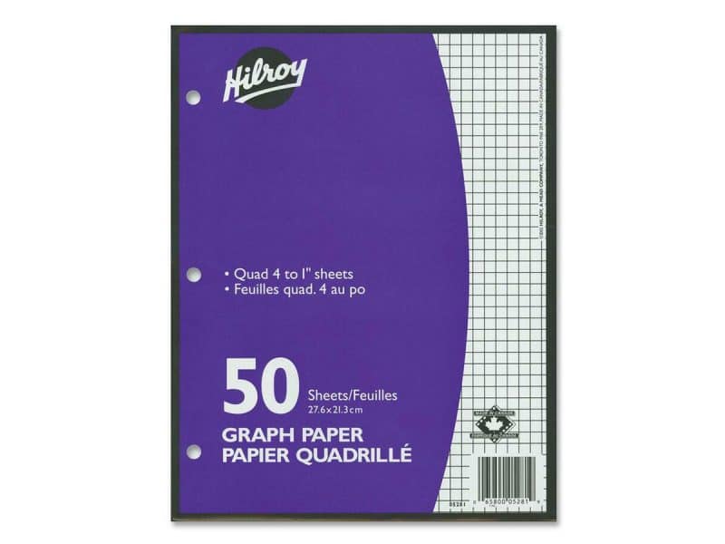 Paquet de 50 Feuilles mobiles quadrillées Hilroy 4 carré/po