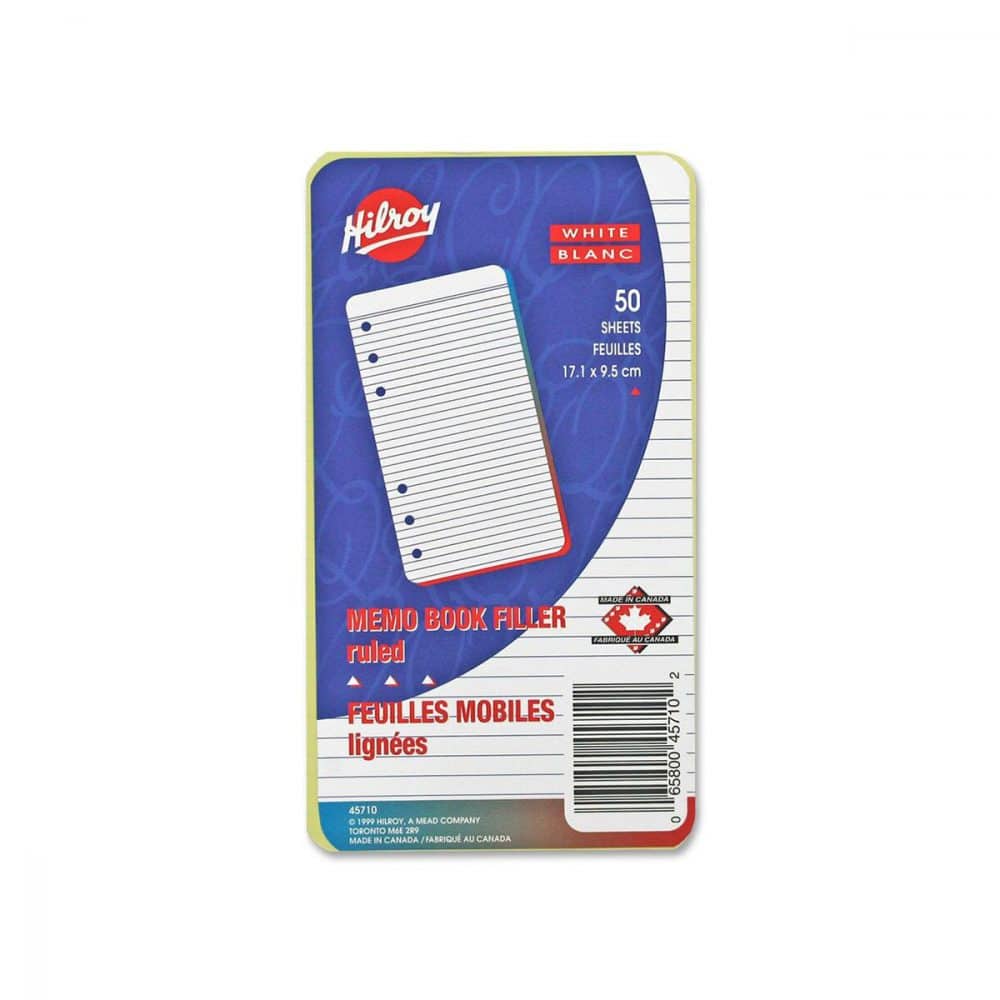 Paquet d e50 feuilles mobiles lignées Hilroy 3-3/4 x 6-3/4 p